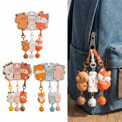 3 Pcs Set Charms Magnetic Magnetic Snap Keychain Resin Cartoon Keychain Sets Mini Backpack Charm Friends Gift
