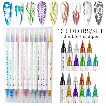 One Set Nail Art Drawing Graffiti Nail Polish Waterproof Painting Liner Pen DIY 3D Abstract Lines Flower Nail Manicure Tools