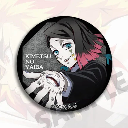 Demon Slayer Mugen Train Anime Badge Bag Charm Accessory Kyojuro Rengoku Akaza Enmu Pin Brooch Collection Gift for Fans Cosplay