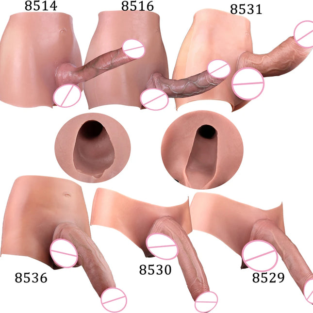 SXXY Strap-On Lifelike Penis Cover Penis Attachment Large Hollow DildoPants Intimate Adult Sex Toy for Couples Sex