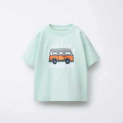 Round Neck T-shirt For Boys And Girls Cute Short Sleeve Tops Loose Casual Clothing Kids Summer Clothes Thin Pure Cotton Tees