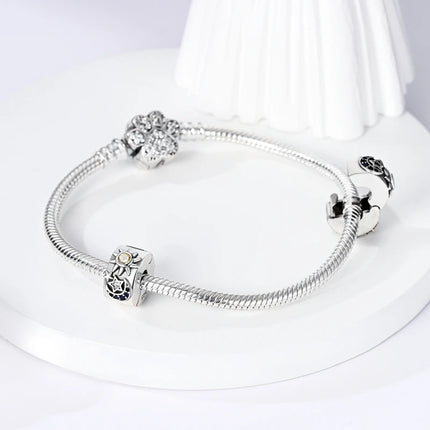 Charm Hot Sales 925 Sterling Silver Charms Beads CZ pave Round Clip Charms Fit Original Bracelet Necklace Charms Jewelry Gift
