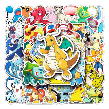 50PCS Pokémon Stickers - Pokémon Animation Decorative Stickers. For daily decorations like water cups, refrigerators, etc.