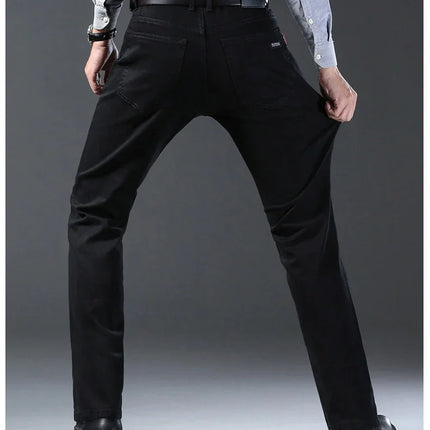 Men Classic Advanced Fashion Brand Jeans Jean Homme Man Soft Stretch Black Biker Masculino Denim Trousers Mens Pants Overalls