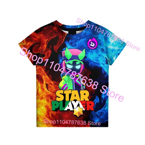 Kids Star Player Game 3D Print T-shirts Tees Summer T Shirt Boys Girls Clothing Cute Shirts Children Cute Child Tops