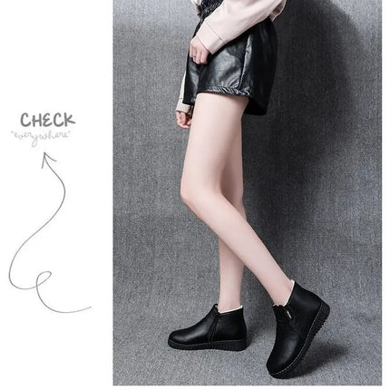Thickened Warm Cotton Shoes for Middle-Aged And Elderly Women Winter Mom Shoes Fleece-Lined Anti-Slip Flat Bottom Soft Bottom...