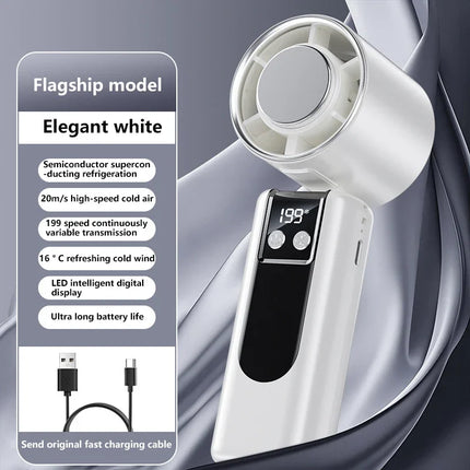 Lenovo 199-speed High-speed Cooling Fan Usb Charging Digital Display Large Wind Turbine Handheld Portable Fan Mini Cooling Fan