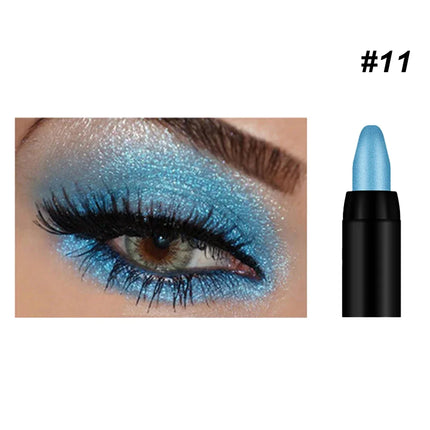16 Colors Pearlescent Eyeshadow Sticks High Pigmented Eyeshadow Pencil Glitter Waterproof Long-Lasting Eye Makeup Non-Smudged