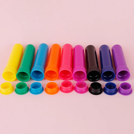 20-200set Colorful Plastic Nasal Inhalers Sticks Refill for Perfume with High Quality Replacement Cotton Wicks for Essentail Oil
