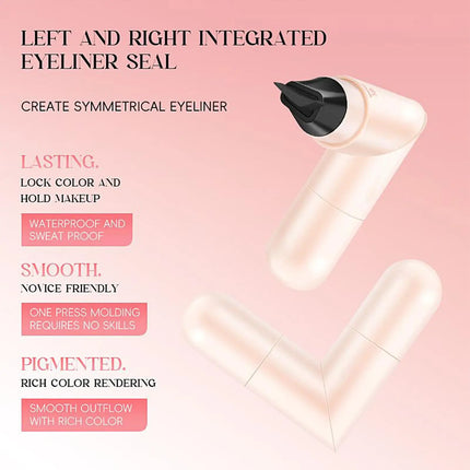 New Duals-Head Rotatable Eyeliners Stamp Integrated Waterproof Long Wear Wing Stencil Liquid Eye Liner Pen Fast Drying Makeup
