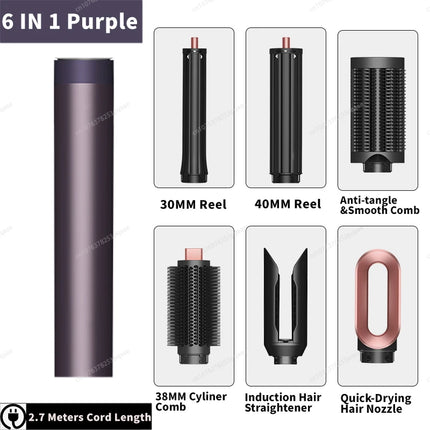 Sencimen X19 Upgraed Multil Hair Styler Auto Curling&Straightenting Barrel Nozzle Wrap Hair Dryer Professional Curly Hair Styler
