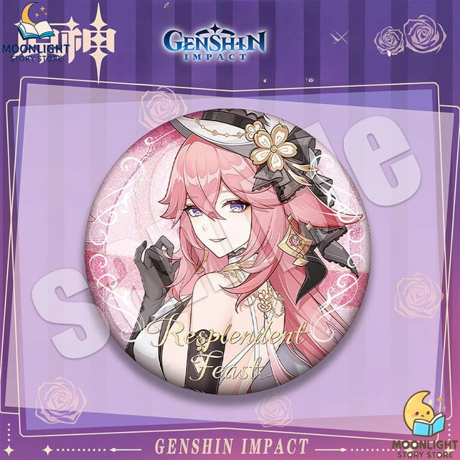 Genshin Impact Anime Merch Pendant Dadalia Qingqing Diluc Sano Yae Shenzi Badge Fans Collectible Accessories for Backpack Hoodie