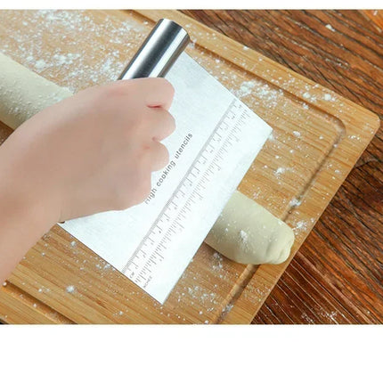 Stainless Steel Pastry Spatulas Cutter With Scale Pizza Dough Scraper Fondant Cake Decoration Tools Baking Kitchen Accessories
