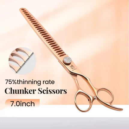Fenice JP440C Pet Grooming Equipment Scissors Set 7/7.5/8 Inch Straight Curved Thinner Chunker Shears for Canine hairdresser