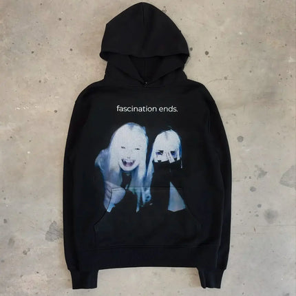 Luni Wild Nights Live Print Loose Zipper Hoodie Women Street Y2k New Hip Hop Punk Rock Sweatshirt Best Sell Unisex Casual Hoodie