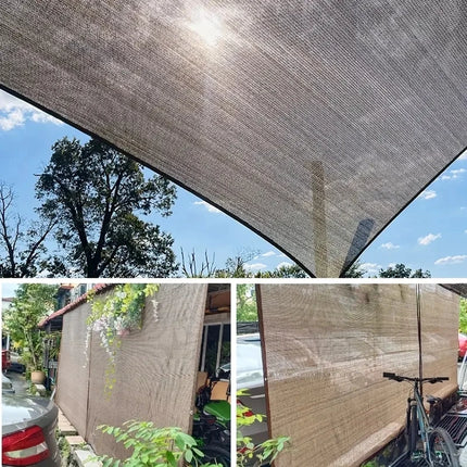 Anti UV Coffee Brown HDPE Sun Shade Sail Gazebo Sunblock Shade Cloth Sunshade Netting Terrace Balcony Screen Car Cover
