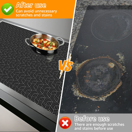 Induction Cooktop Mat Silicone Anti-Scratch Induction CooktopResistant Non-Slip Kitchen Counter Protect Mat Protector Mat Heat