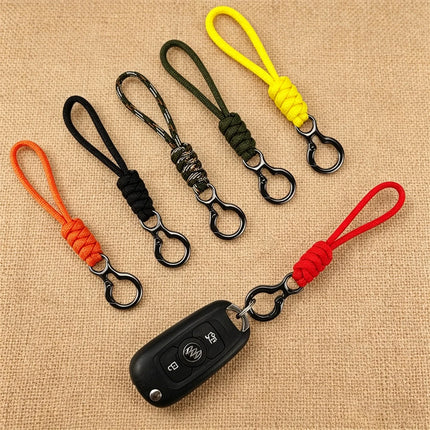 Outdoor Paracord Keychain with Trigger Snap Hook Hand-Woven Survival Camping Hiking Accessories for Car Keys Backpack EDC Gear