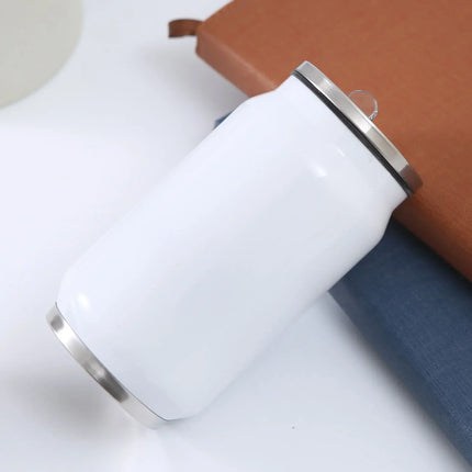 350ml 500ml Sublimation Blank Tumblers Can Stainless Steel Thermos Bottle Double Wall Insulated Cup With Lid Straw Water Bottle