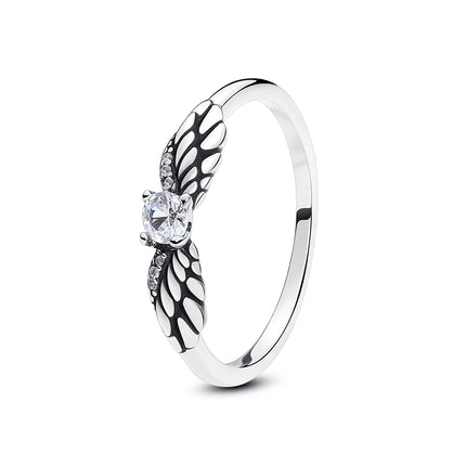 Original 925 Sterling Silver Ring Love Heart Pave CZ Crystal Stackable Rings For Women Wedding Engagement Birthday Gift Jewelry