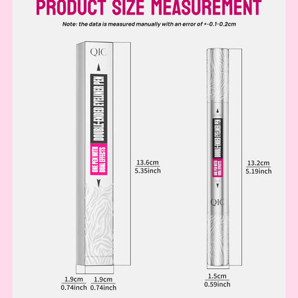 QIC Dual Tip Eyeliner Stamp Pen - Waterproof, Quick-Dry, Long-Lasting & Smudge-Proof for Beginners, Natural Look with Black