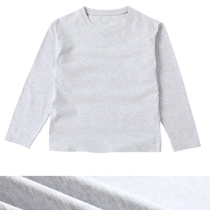 Long Sleeve T-shirt Cotton Solid Boys Girls Active T-shirts Tops Undershirts Children Basic Tee 1-16 Years
