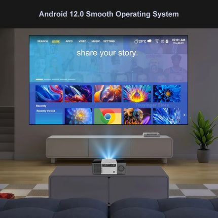 Touyinger Q11W Ultra Fully Enclosed Full HD 4K Video WiFi Android High Sound Low Power Consumption Home Theater Projector