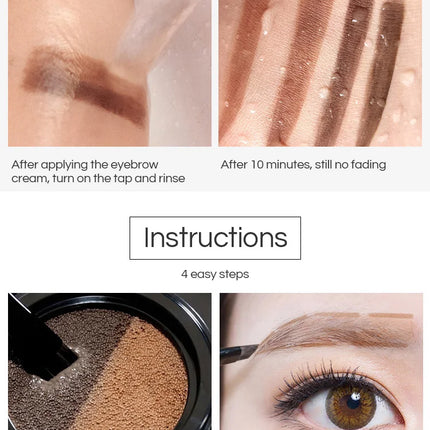 GECOMO Two-color Air Cushion Eyebrow Powder Color Waterproof and Sweat-proof Long-lasting Eye Brow Cream
