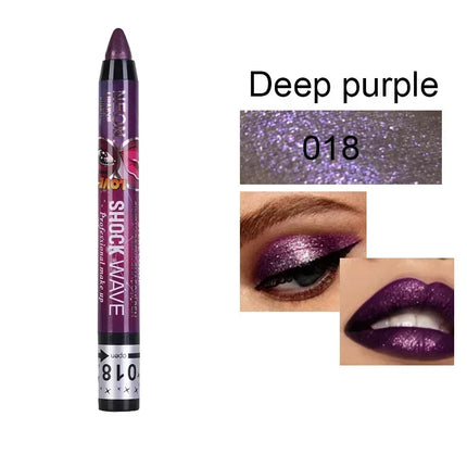 36 Color Eye Shadow Pen Waterproof 2 In 1 Not Smudge Eye Shadow Stick Lip Makeup Pen Glitter Shimmer Long-lasting Eye Shadow Pen