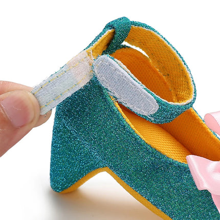 10CM/10.5CM Fashion Infant Newborn Baby Girl High Heels Shoes Princess Bow First Birthday Party Shoes Photo Props Shoes