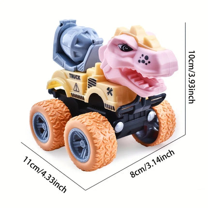 Creative Dinosaur Power Inertia Toy Car Toy Set [Minor Defects, Scratches; Product Styles, Stripes, Printed Styles are Random