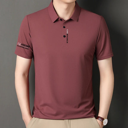 2026 Men's Short Sleeve Polo Shirt with Letter Print Casual Business Daily Top