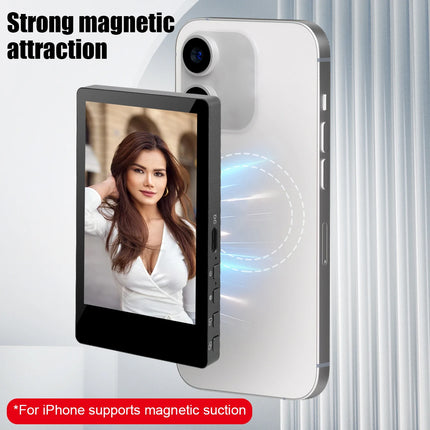 Wireless Magnetic Self Monitor Screen for Using Phone Rear Camera for Phone Selfie Mirroring Vlog Live Stream Video Recording