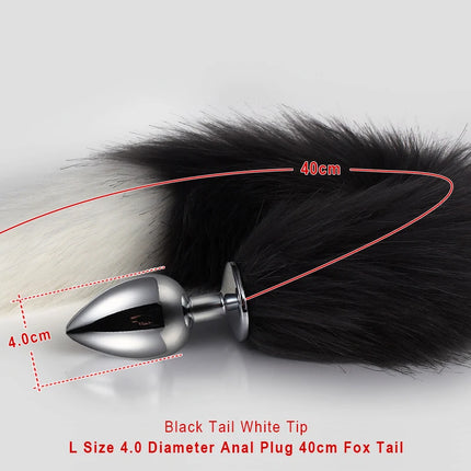 Sex Shop 5 Sizes Metal Butt Plug Fetish Fox Tail Intimate Toys Bdsm Anal Extender Dilator Products Erotic Games Goods For Adults