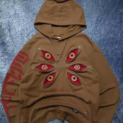 Six Eye Kokushibo Graphic Oversized Hoodies Gothic Casual Hoodie Sweatshirts Streetwear Harajuku Y2k Men Women Clothing