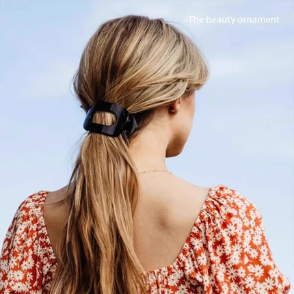 Vintage Solid Oval Teeth Hair Clip For Women Girl Long Hair Holder Hairpin Headband Back Head Hair Claw Fashion Hair Accessories