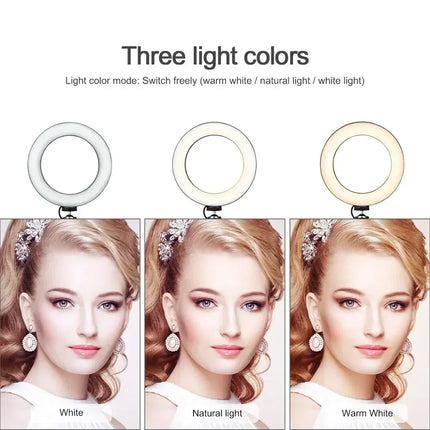 Christma Gift 10 Inch Dimmable LED Selfie Ring Light with Stand Tripod Lamp Photography Ringlight Phone