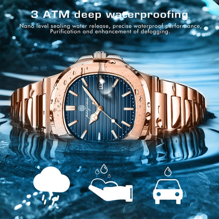 2025 New For Men Fashion Brand Male Watch Waterproof Luminous Stainless Steel Watches  Date Week Casual Quartz Men's Clock Reloj