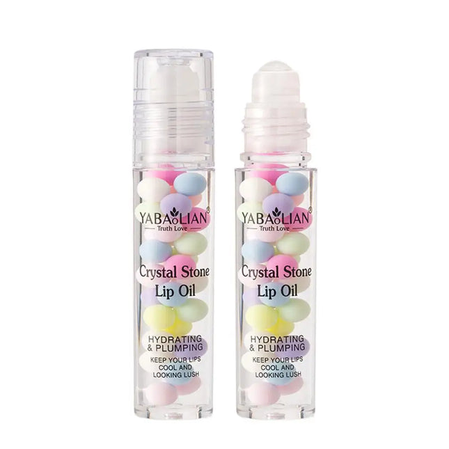 Macaron Rolling Pearl Lip Oil - Hydrating Lip Balm Mask, Long-Lasting Moisturizing, Reduces Lip Lines for Women Girls
