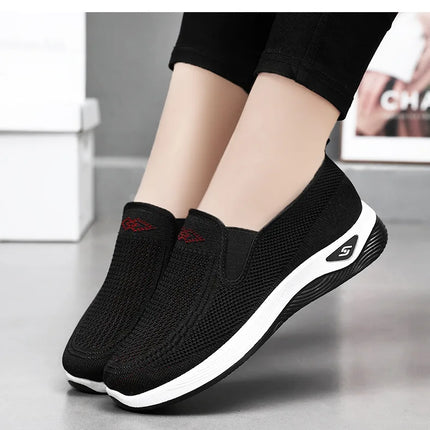 Women Casual Sports Shoes Breathable Lightweight Sneakers Anti-slip Flats Outdoor Running Walking Shoes Female Vulcanized Shoes