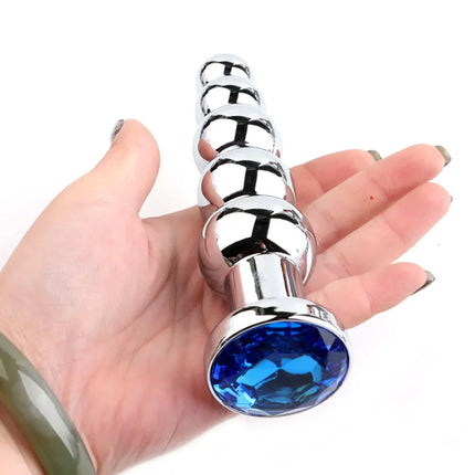 Stainless Steel Prostate Massage Butt Plug Heavy Anus Beads with 5 Balls Sex Toys for Men/ Women/Gay Metal Anal Plugs