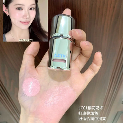 AZTK Liquid Blusher Jello Color Powder JC04  Moisturizing Highlight Beauty Expands Contracts Cheek Matte Face Makeup