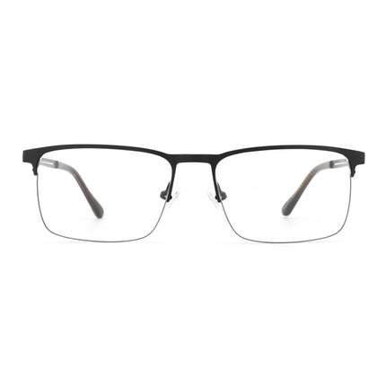 ZENOTTIC M Size Minimalist Square Glasses for Men Metal Half Rimless Frame Prescription Lenses Sleek Modern Style