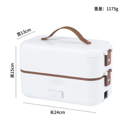 Portable Stainless Steel Electric Lunch Box with Rice Warmer Insulated Household Cooking Student Japanese Style Food Container