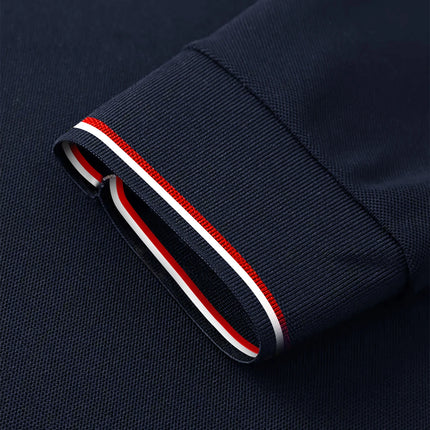 Men's long-sleeved polo shirt with embroidered spring and autumn casual polo shirt