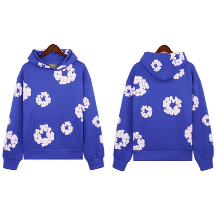 DENIM TEARSTHoodie Cross border European and American Hot selling Cotton Foam Printed Tears Hoodie Men's and Women's Hoodies