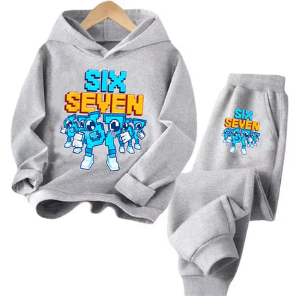 Six Seven Print Kids Hoodies Sets Italian Brainrot Steal A BrainRot Trucksuit Children's 67 Korean Sweatshirt Girls Boys Clothes