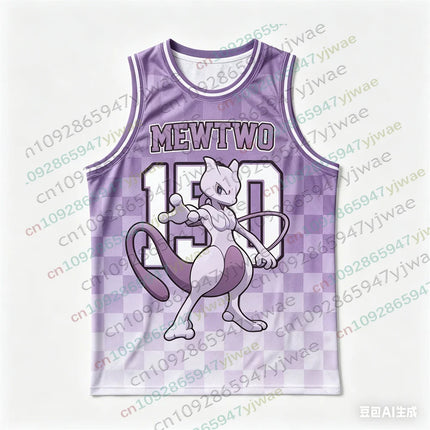 Basketball Jersey Pikachu Charizard Eevee Anime Tank Top Loose Quick Drying Breathable Sports Vest Summer Adult Kid's Tank Top