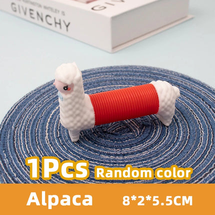 3D Luminou Pop Tube Toy Silicone Alpaca Unicorn Push It Bubble Balls Decompression Pipe Anti-stress Fidget Kids Adults Gifts