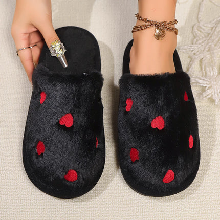 Women's LOVE Slippers Fuzzy Fluffy Memory Foam Slides House Shoes Open Toe Indoor and Outdoor Cute Comfort Living Room Shoes